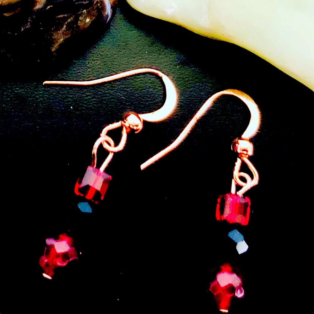 Handmade red earrings